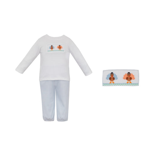 Light Blue Stripe Turkey Pant Set