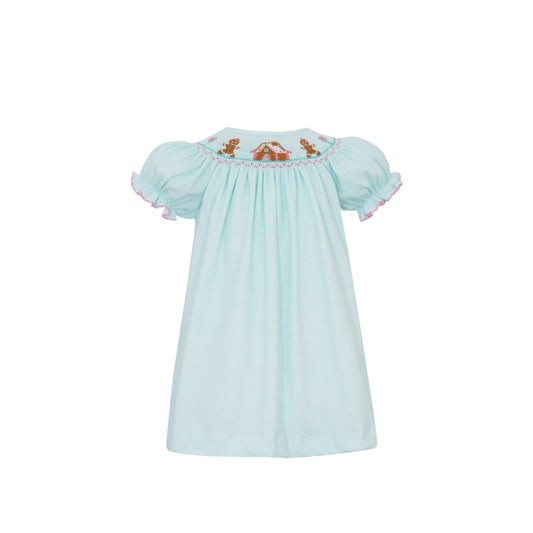 Gingerbread Smocked Bishop Dress