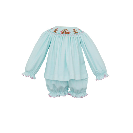 Gingerbread Smocked Bloomer Set
