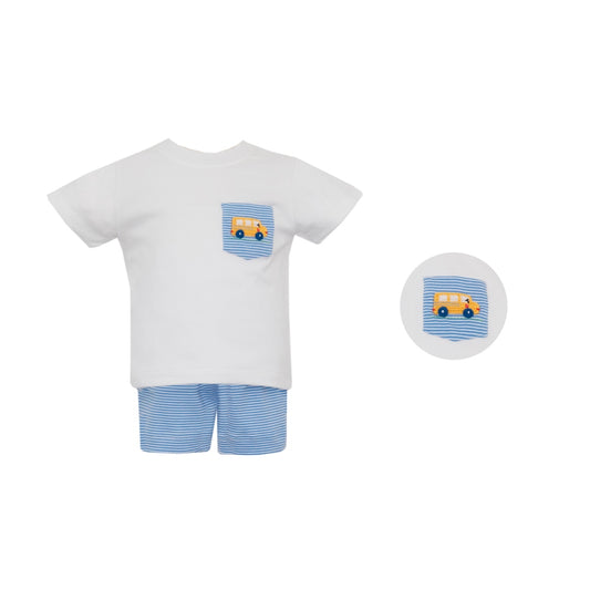 School Bus Knit Short Set