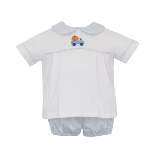 Pumpkin Truck Blue Diaper Set