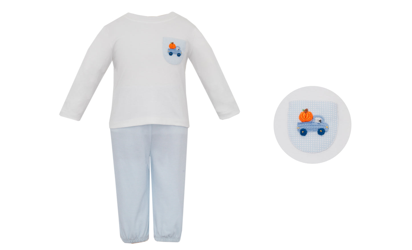 Pumpkin Truck Blue Pant Set