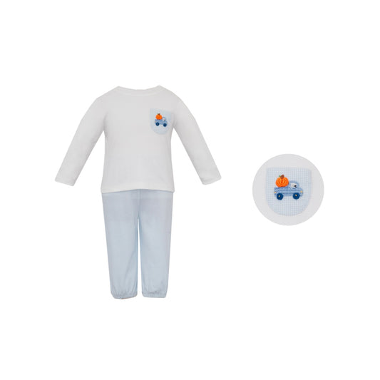 Pumpkin Truck Blue Pant Set
