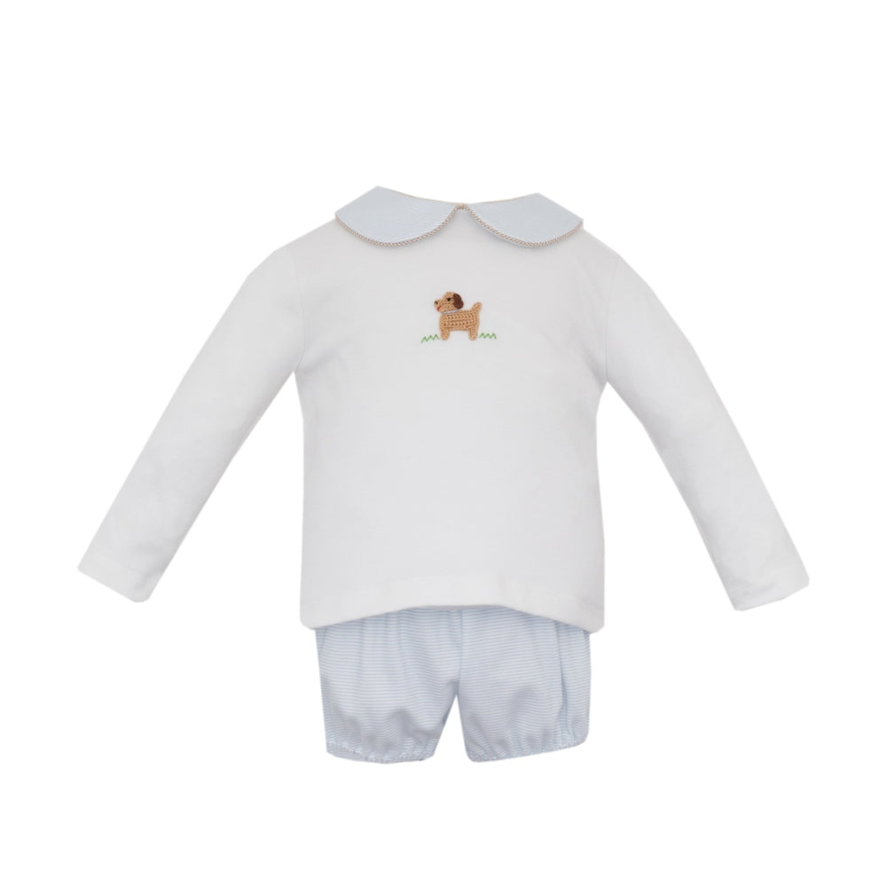 Puppies Striped Diaper Set - Blue