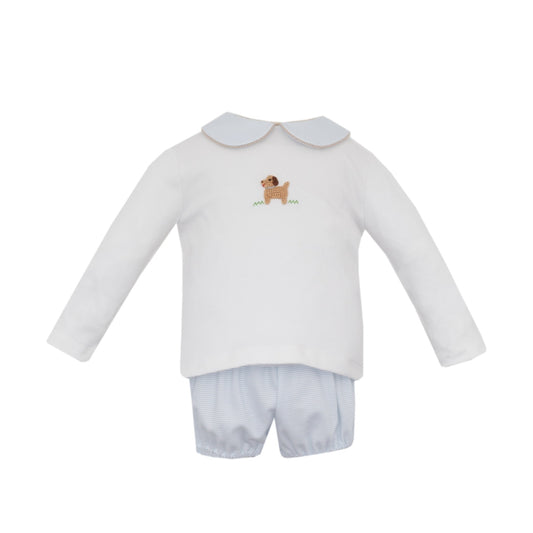 Puppies Striped Diaper Set - Blue