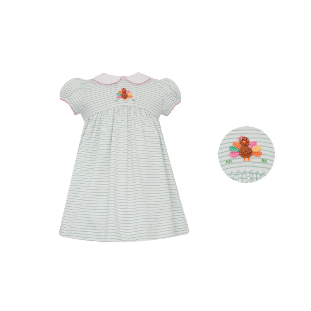 Turkey Green Knit Stripe Dress