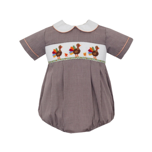 Turkey Brown Gingham Boy Bubble