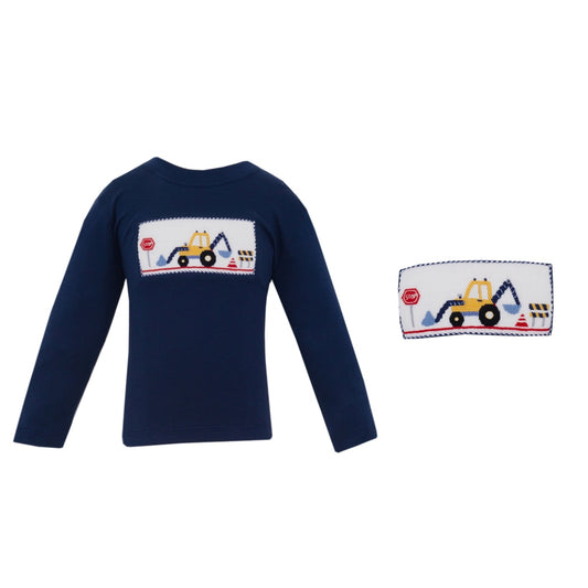 Navy Excavator Long Sleeve Shirt