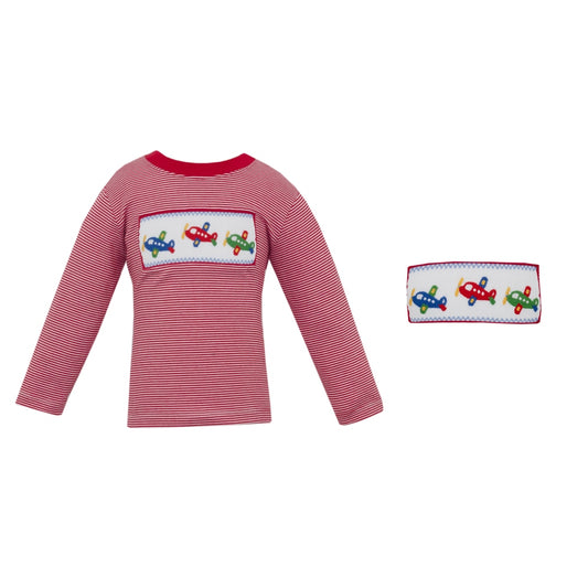 Airplane Red Stripe Knit LS Shirt
