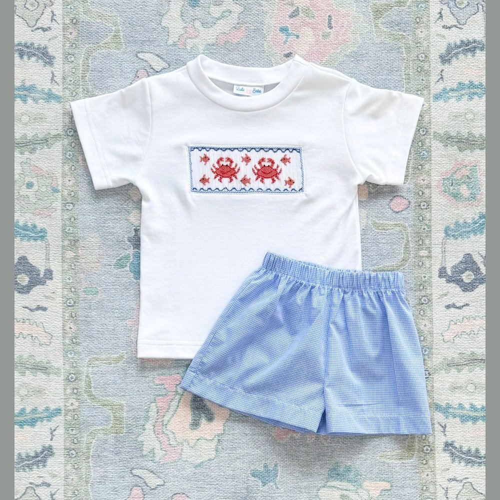 Crab Smocked Short Set