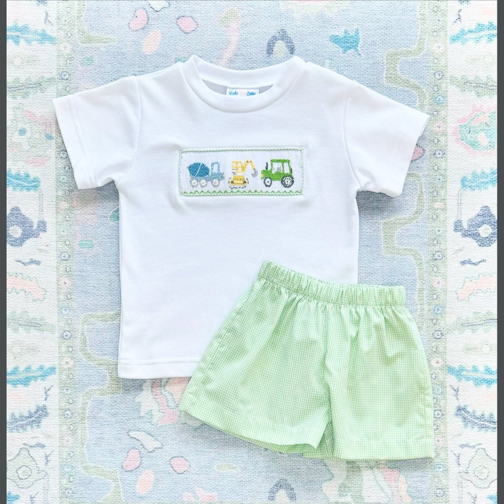 Construction Smocked Short Set