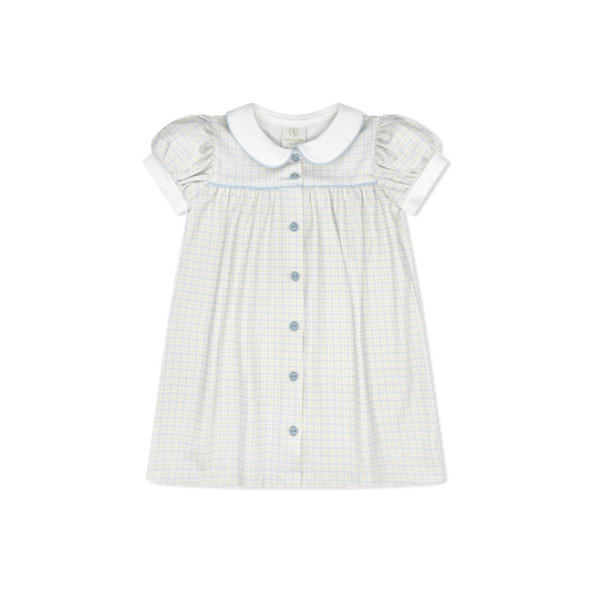 Breccan Dress - Cornflower Check