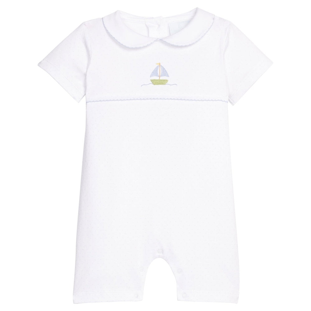 Crochet Ream Romper - Sailboats