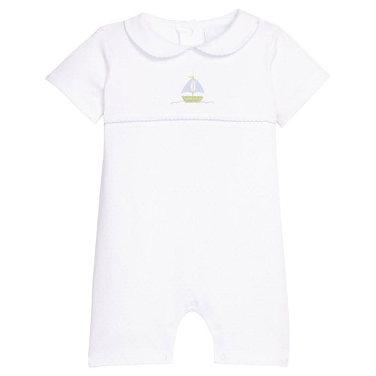 Crochet Ream Romper - Sailboats