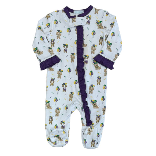 Mardi Gras Puppy Girl Footies