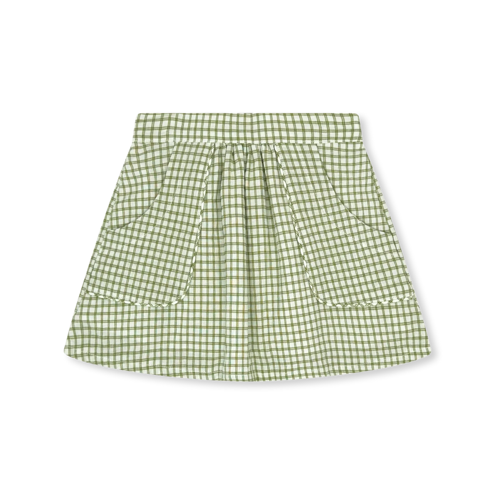 Isabella Skirt - Grove Park Green Windowpane