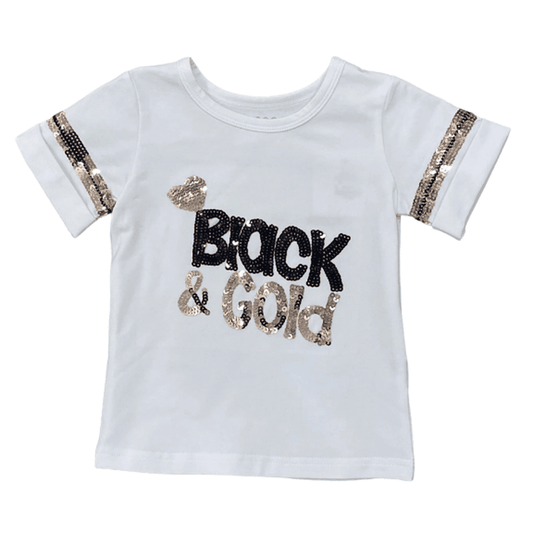 Girl Black & Gold Sequin Shirt
