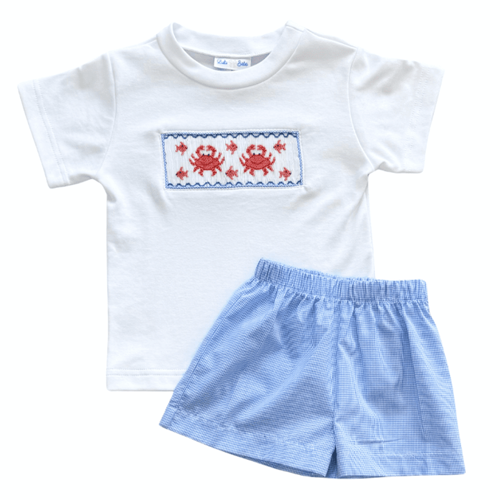 Crab Smocked Short Set