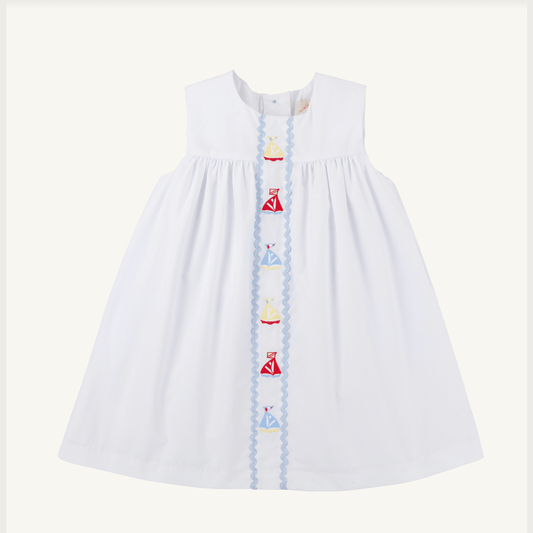 Sleeveless Tabitha's Teacher's Pet Dress - Sailboat