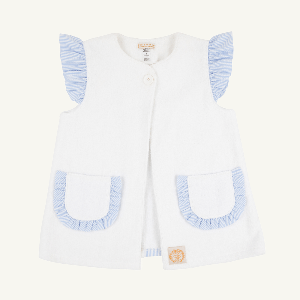 Callie Coverup - White/Blue Seersucker