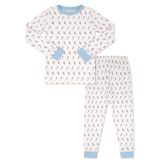 Sweet Pea PJ Set - Candy Cane Lane, Blue