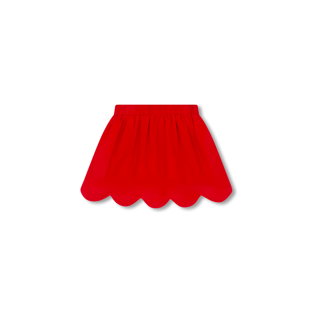 Susie Scallop Skirt - High Point Red Corduroy