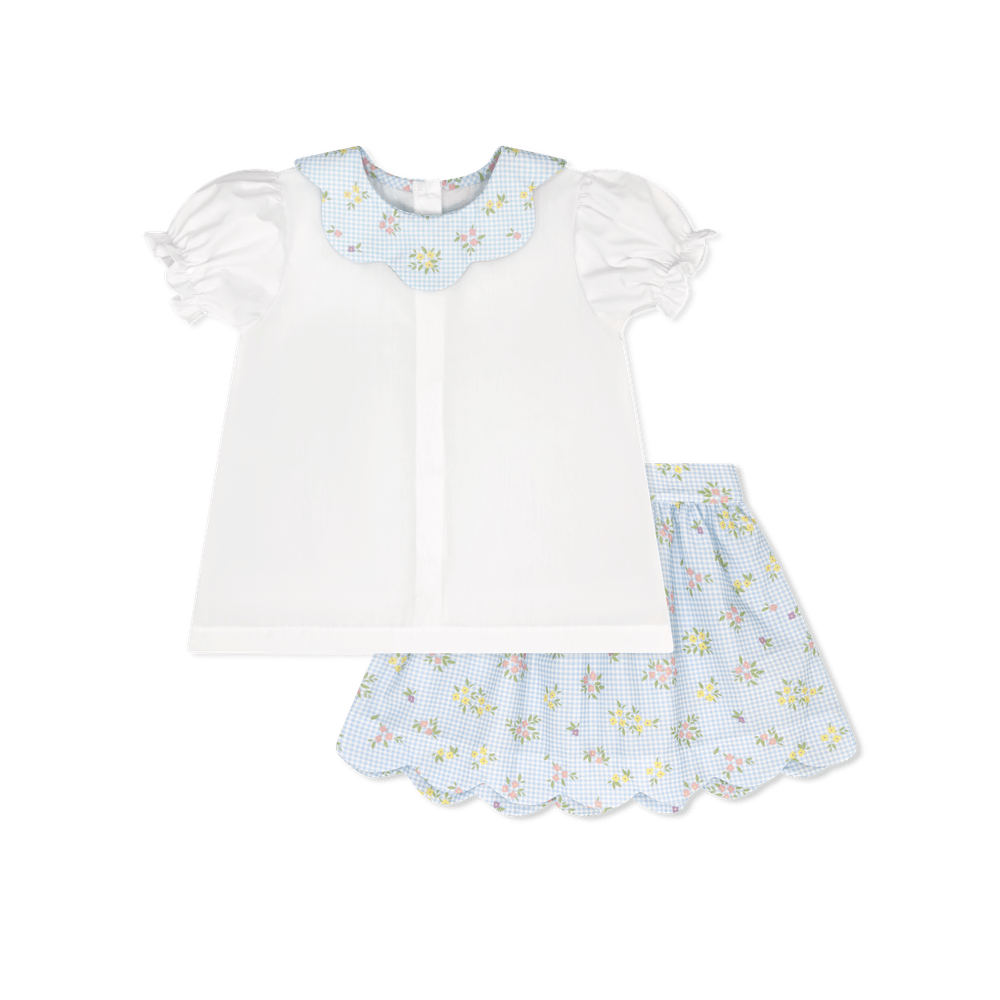 Susie Scallop Skirt Set - Spring Time Blooms