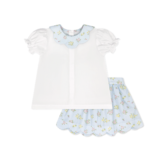 Susie Scallop Skirt Set - Spring Time Blooms