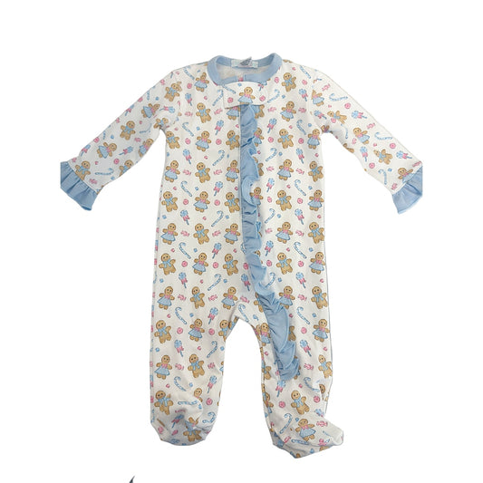 Gingerbread Footie - Blue