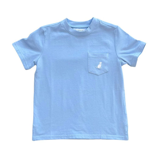 Crew Neck Pocket Tee - Light Blue