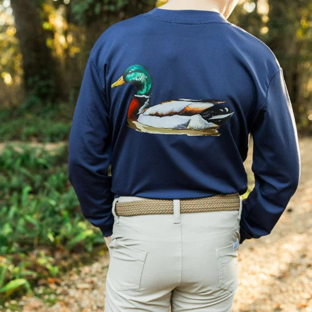 J. Bailey Logo L/S Performance Shirt - Wood Duck/Navy