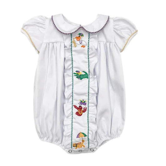 Mardi Gras Animal Embroidered Bubble