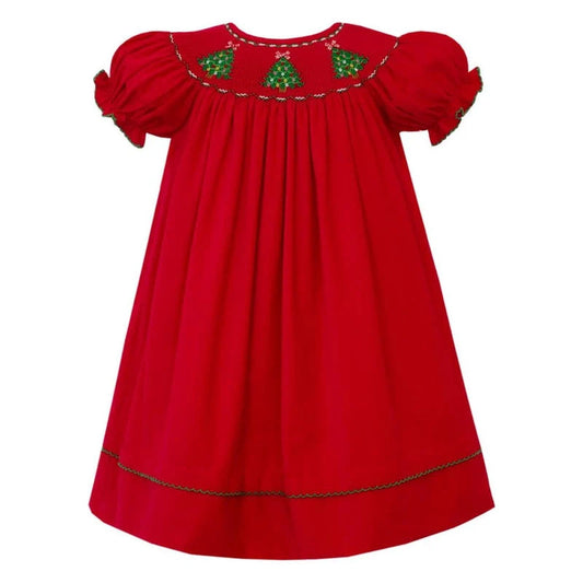 Red Christmas Tree Bishop Dress