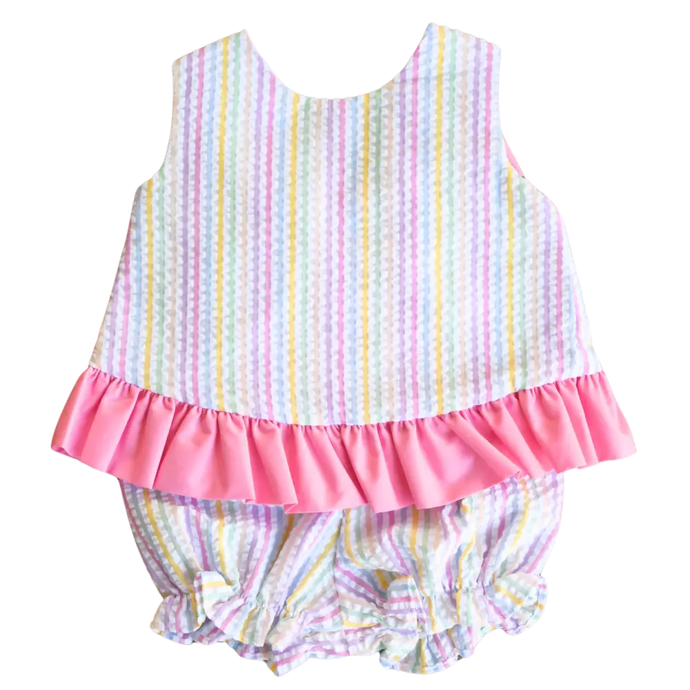 Pastel Seersucker Bloomer Set