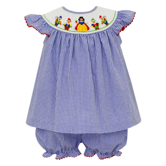 Snow White Smocked Bloomer Set