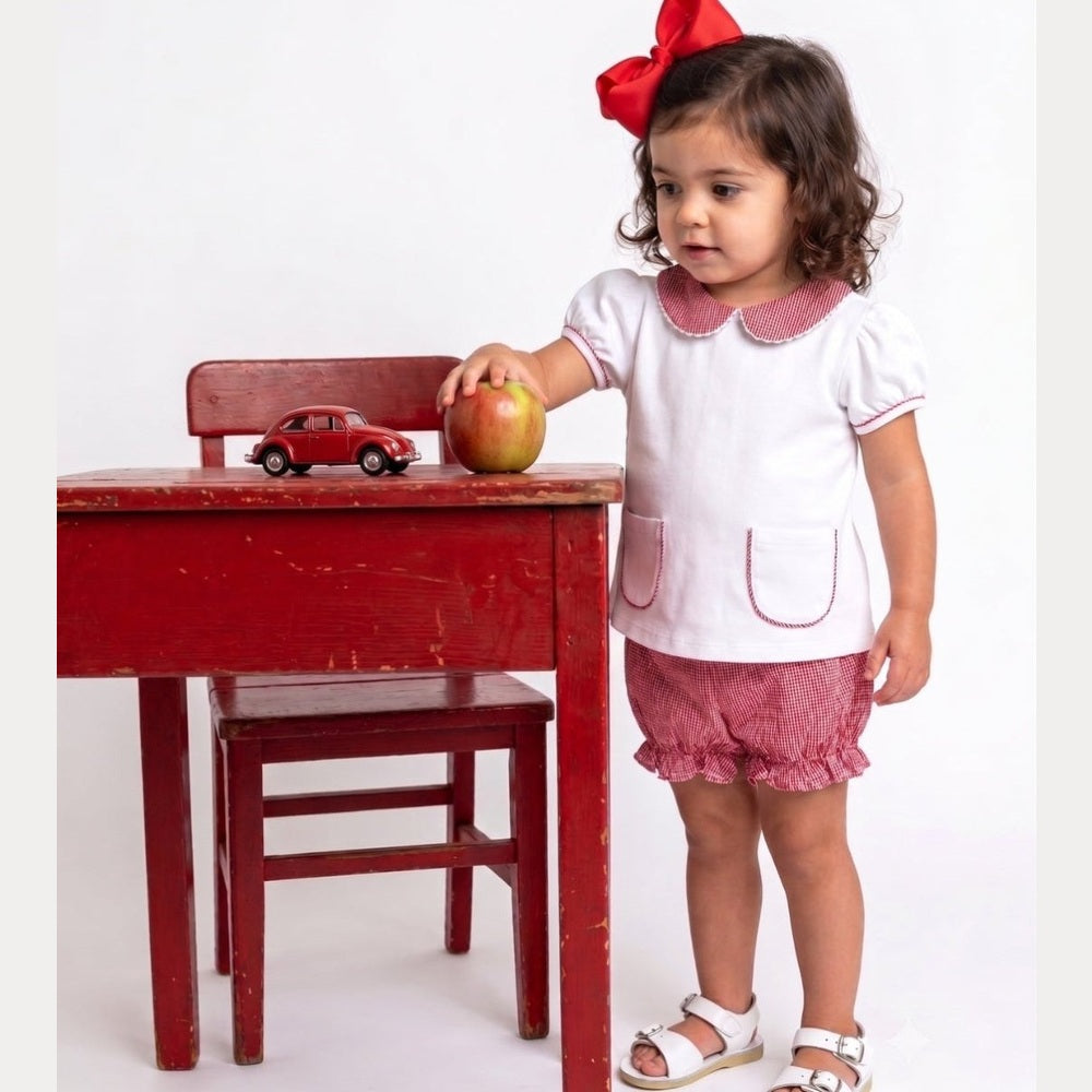 Legacy White & Ramsey Red Bloomer Set