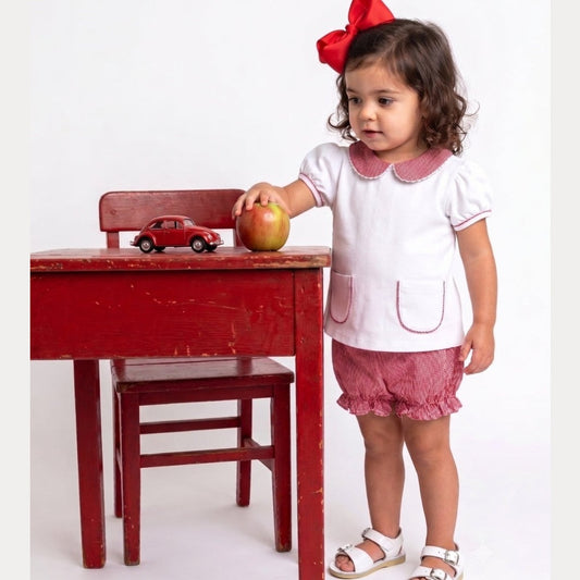 Legacy White & Ramsey Red Bloomer Set