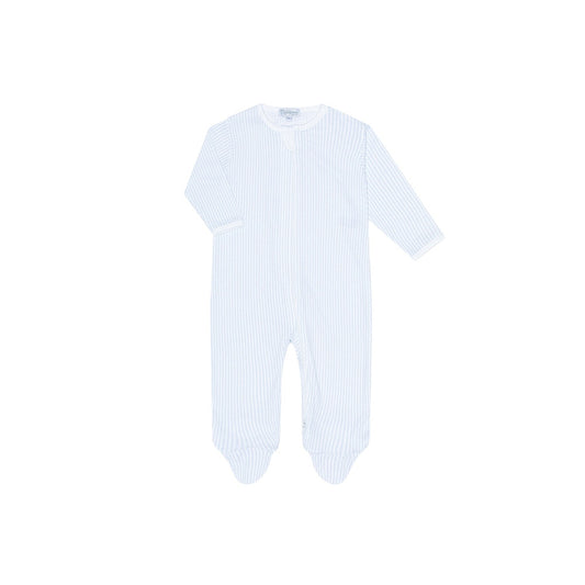 Blue Classic Stripes Zipper Footie