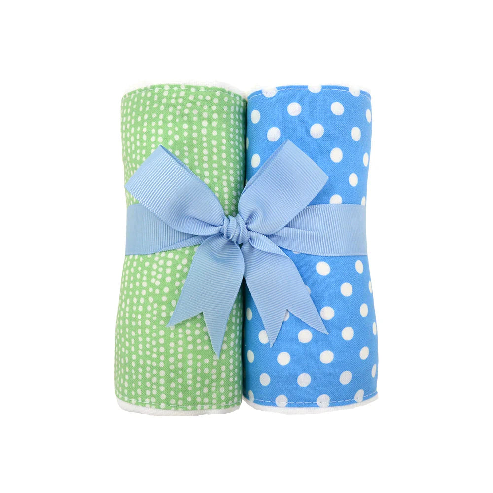 Set Of Burp Cloth - Blue & Green