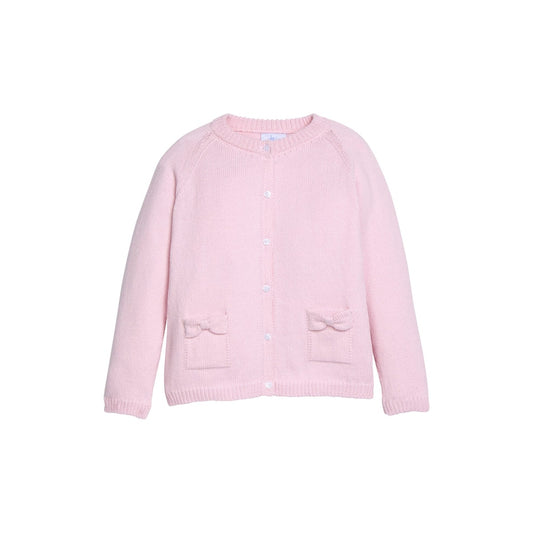 Bow Pocket Cardigan - Light Pink
