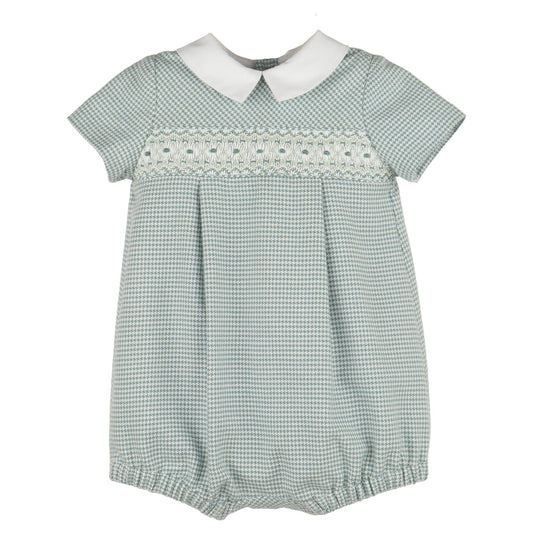 Checks Smock Boy Bubble - Green