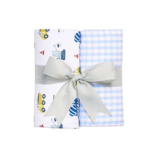 Dump Truck Burp Cloths - Set of 2