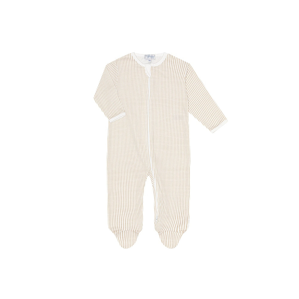 Camel Classic Stripes Zipper Footie