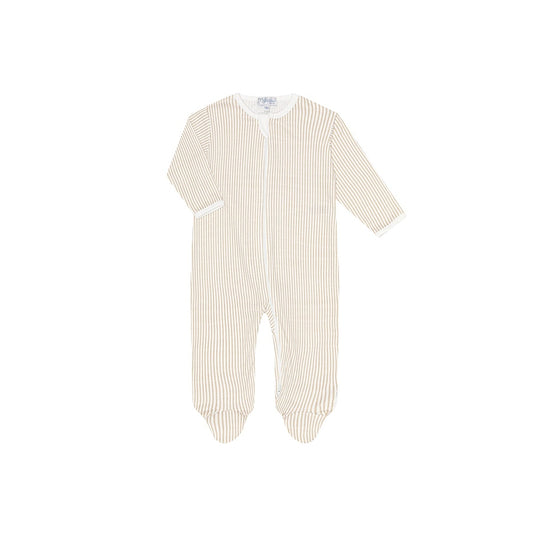 Camel Classic Stripes Zipper Footie
