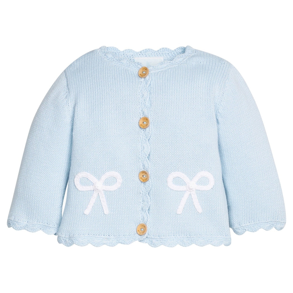 Crochet Cardigan - Blue Bows