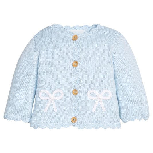 Crochet Cardigan - Blue Bows