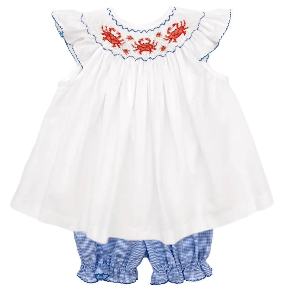 Crab Smocked Bloomer Set