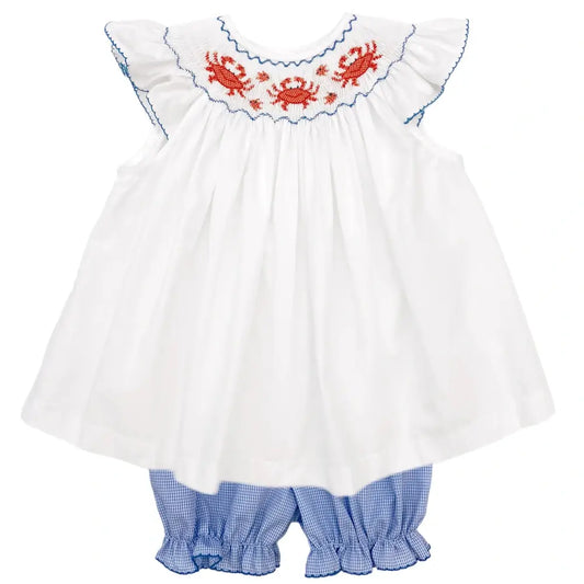 Crab Smocked Bloomer Set