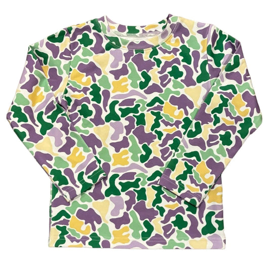 Mardi Gras Camo Crew Neck Long Sleeve