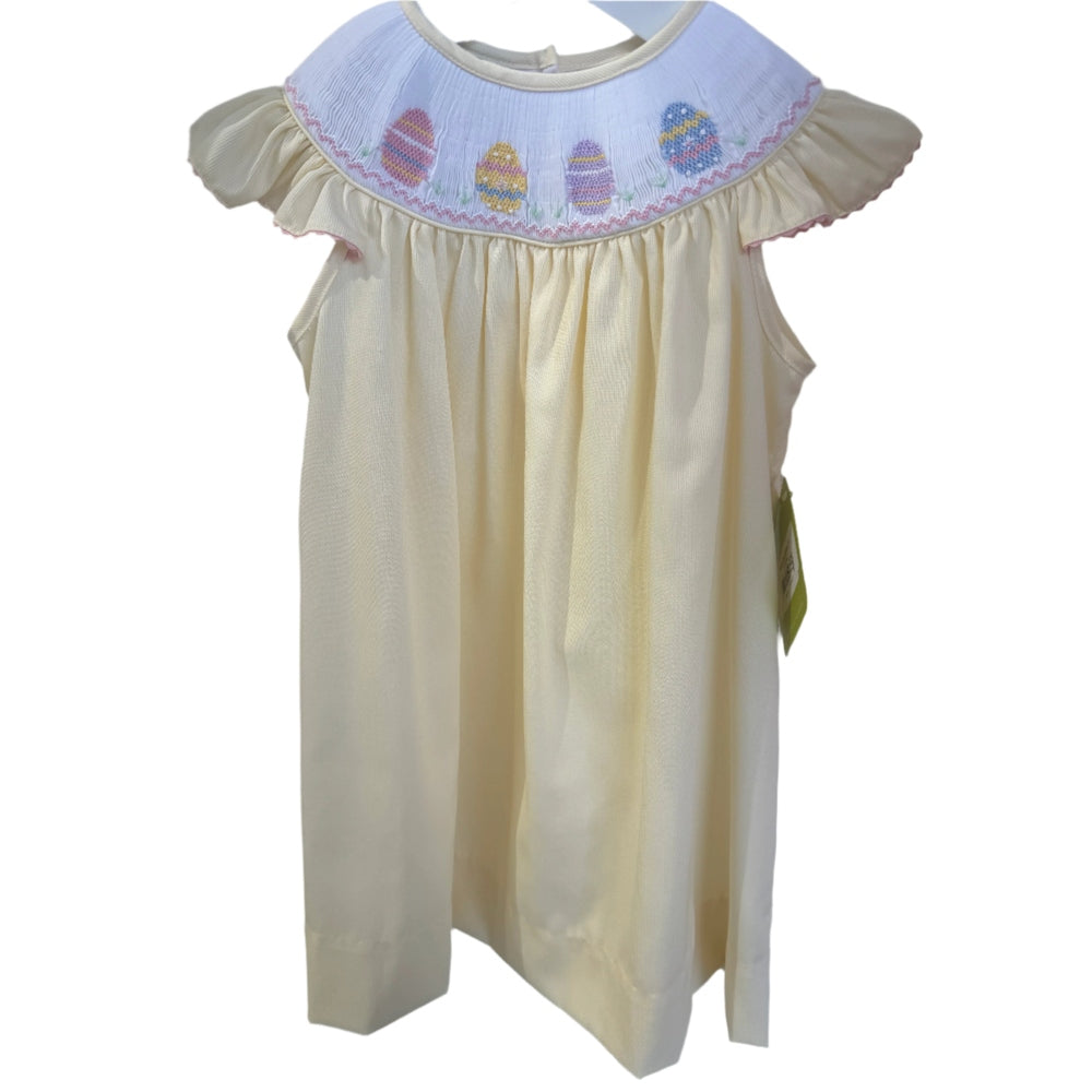 Pastel Yellow Easter Egg Bishop Dress